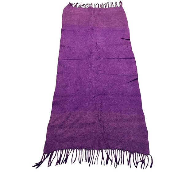 NEW Kyrgyz Felted Wool Scarf and Fingerless Gloves Set, Purple with Pink Accents - Picture 3 of 7